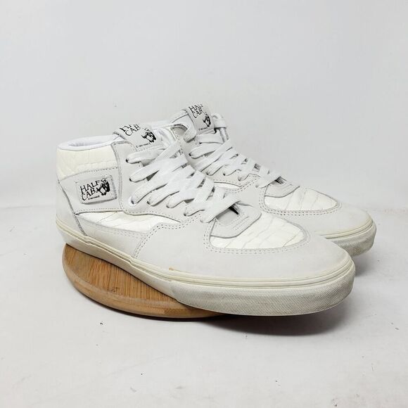 Vans Half Cab Shoes Men 11.5 White Croc Print Retro Classic Mid Skate Sneaker - Picture 6 of 13